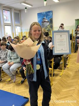 Nea Štebe; sprejem zlate specialne olimpijke_4